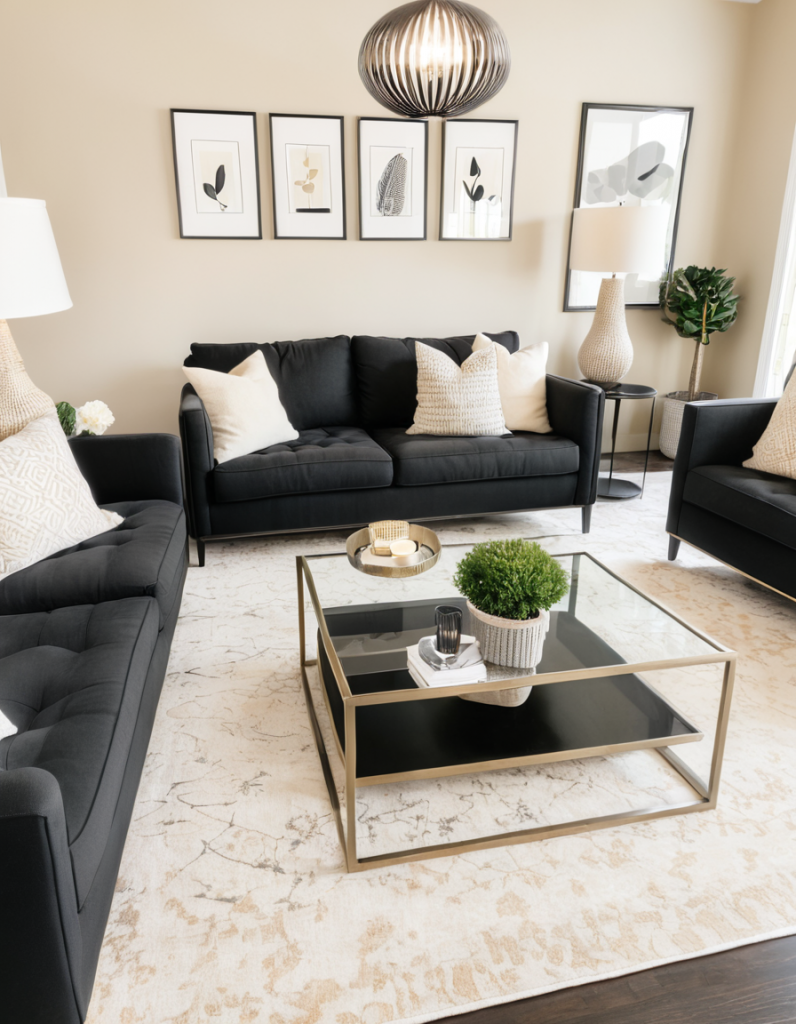 Sophisticated Shadows: 50 Unconventional Black Living Room Concepts