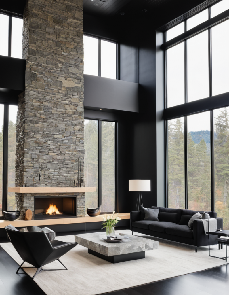 Sophisticated Shadows: 50 Unconventional Black Living Room Concepts