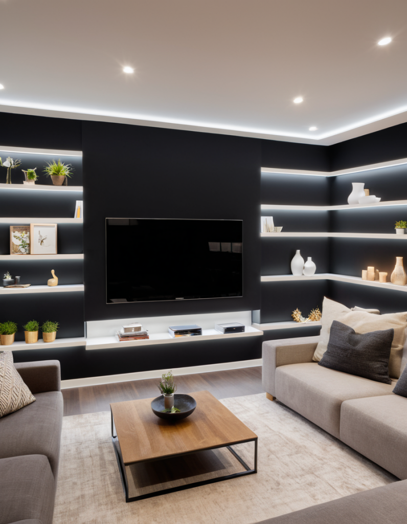 Dark Elegance: 49 Unique Black Accent Wall Ideas To Revamp Your Living Room
