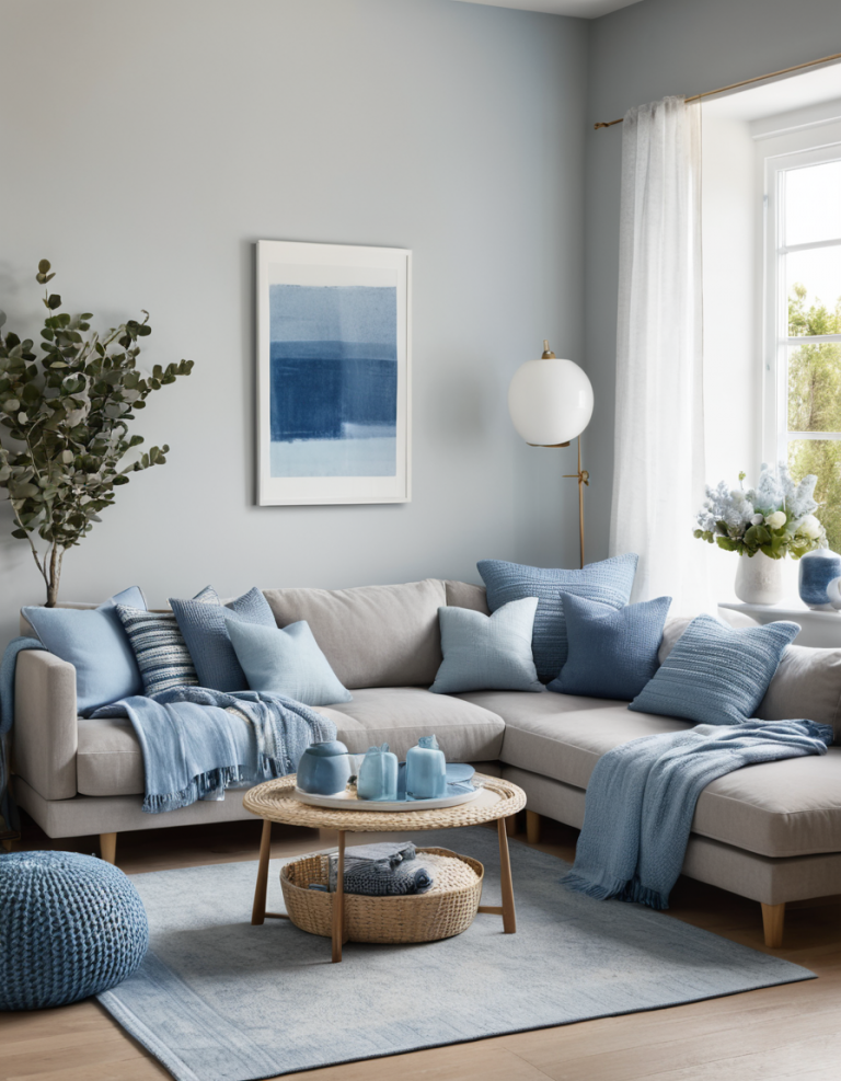43 Gray And Blue Living Room Ideas To Elevate Your Home's Style