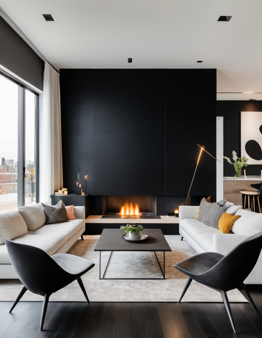49 Black Accent Wall Ideas To Transform Your Living Room Into A Stylish ...