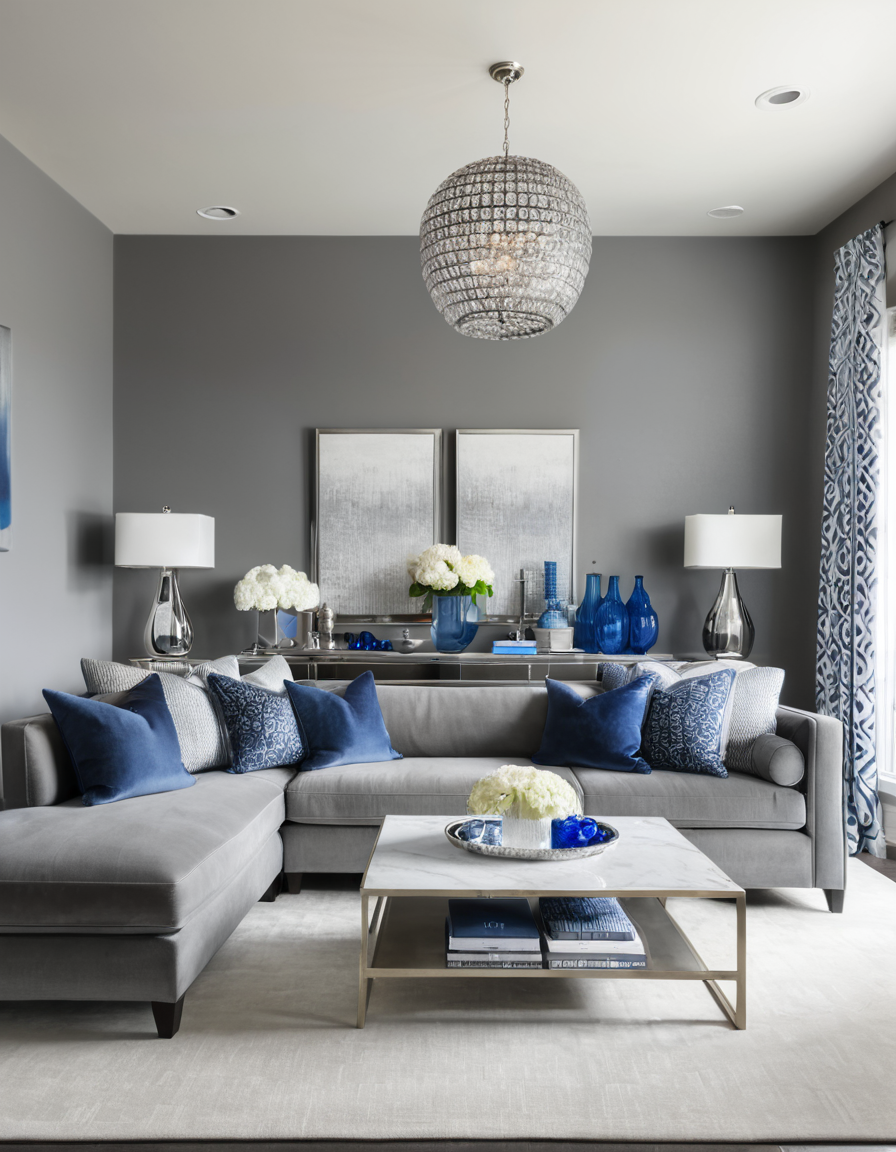 43 Gray And Blue Living Room Ideas To Elevate Your Home's Style
