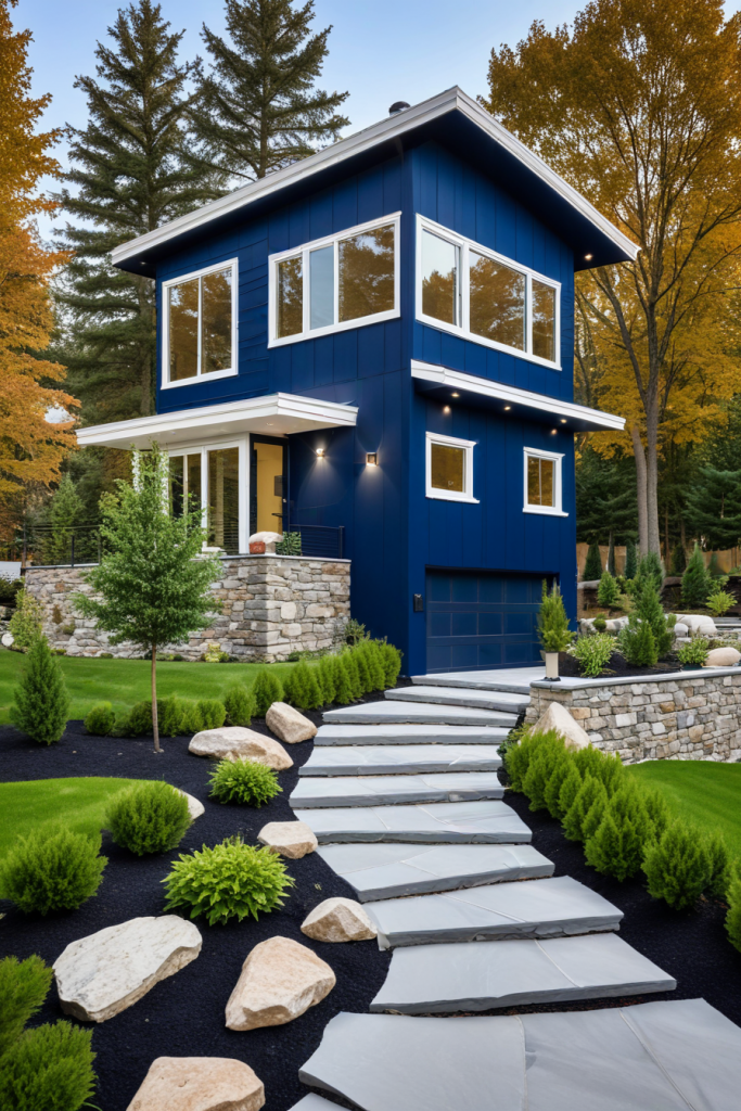 64 Striking Blue Exterior House Ideas: Bold, Modern, and Unforgettable Designs