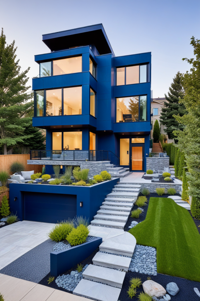 64 Striking Blue Exterior House Ideas: Bold, Modern, and Unforgettable Designs