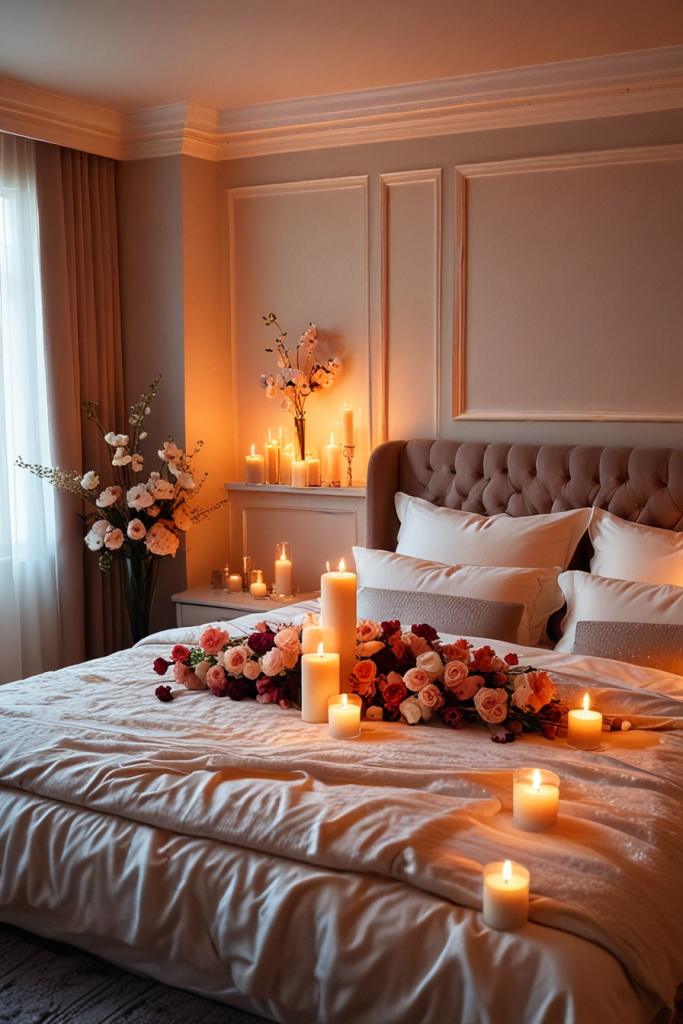 Whispering Petals And Serene Lights: 65 Romantic Bedroom Decor Ideas