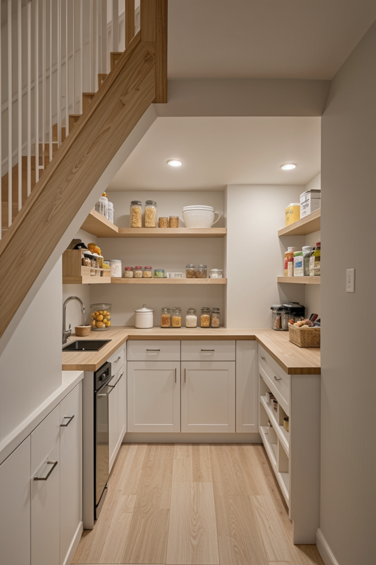 Curated visual reference: 56 Ingenious Pantry Shelving Ideas Under Stairs For Maximum Storage Photo Inspiration