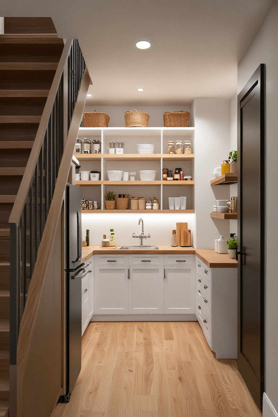 56 Ingenious Pantry Shelving Ideas Under Stairs For Maximum Storage And ...