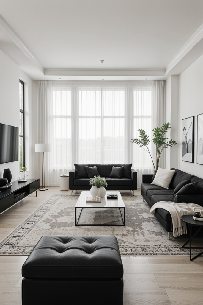 Bold Contrasts And Elegant Lines: 63 Inspiring Black And White Living Room Ideas