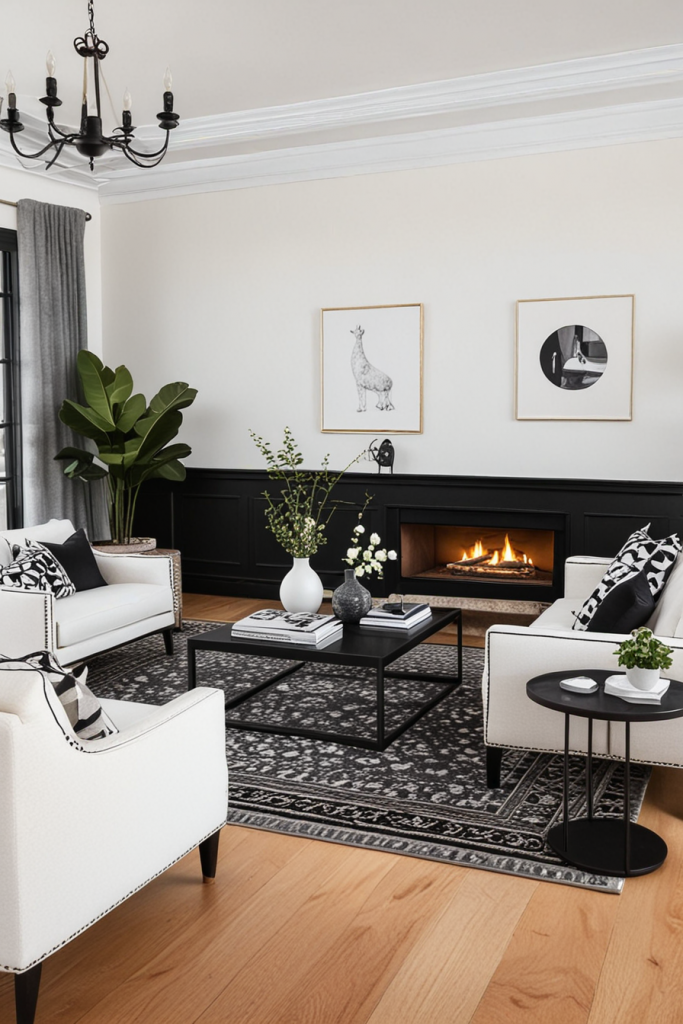 Bold Contrasts And Elegant Lines: 63 Inspiring Black And White Living Room Ideas