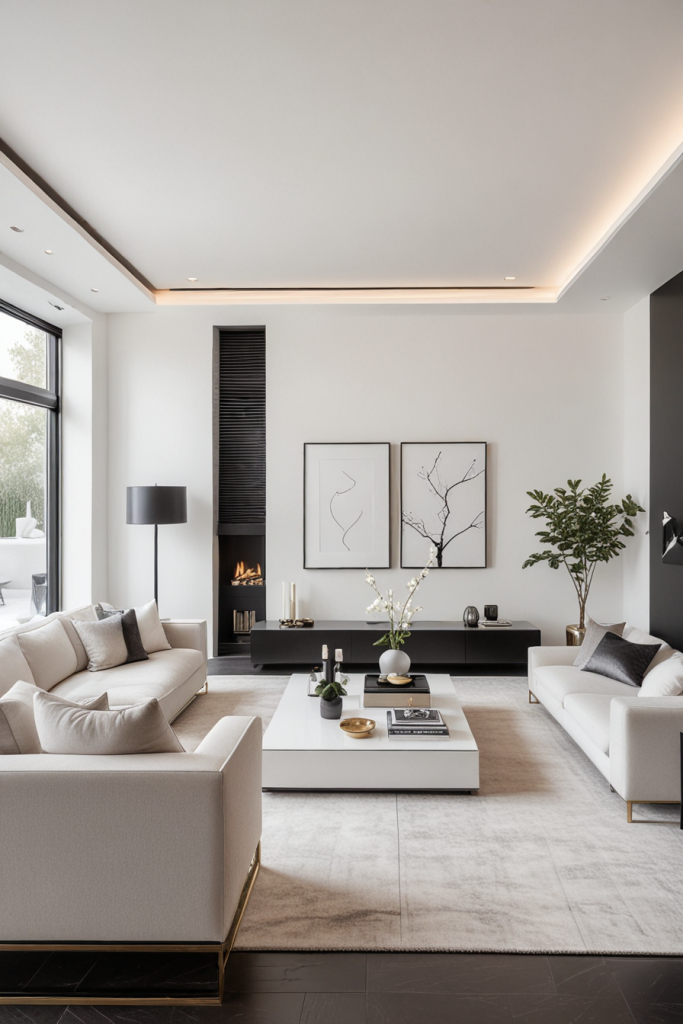 Bold Contrasts And Elegant Lines: 63 Inspiring Black And White Living Room Ideas