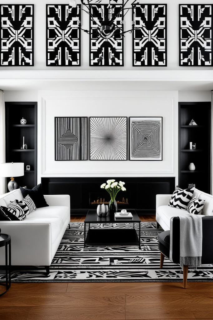 Bold Contrasts And Elegant Lines: 63 Inspiring Black And White Living Room Ideas