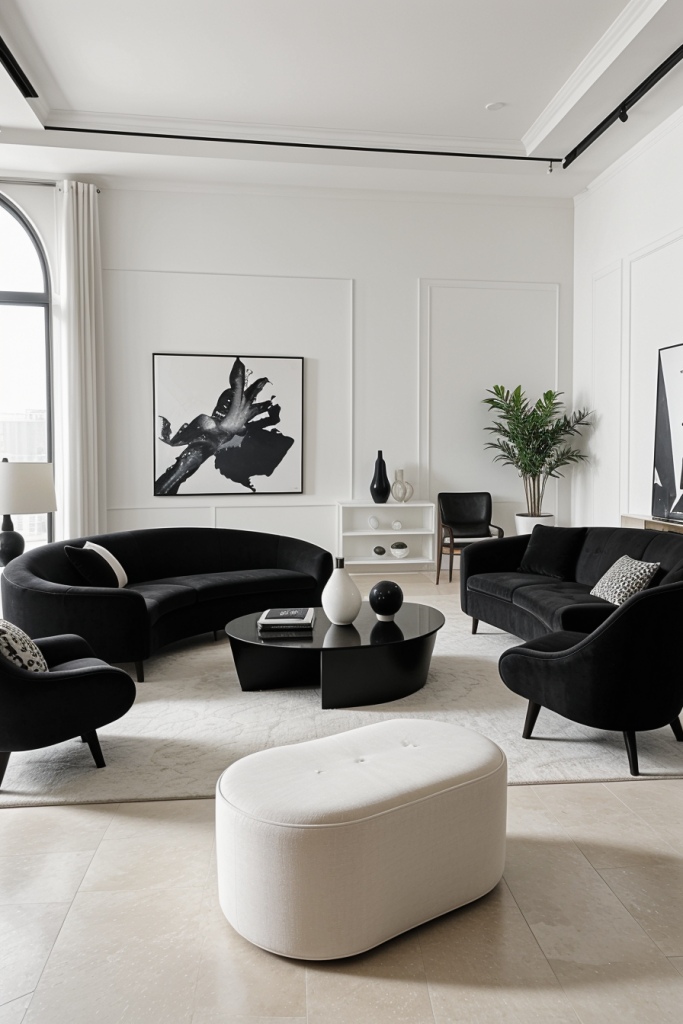 Bold Contrasts And Elegant Lines: 63 Inspiring Black And White Living Room Ideas