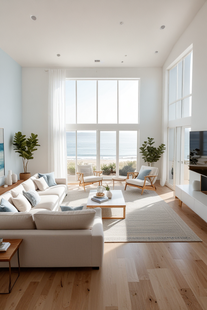 Sea Breeze Sophistication: 67 Modern Living Rooms In Coastal Style 2025