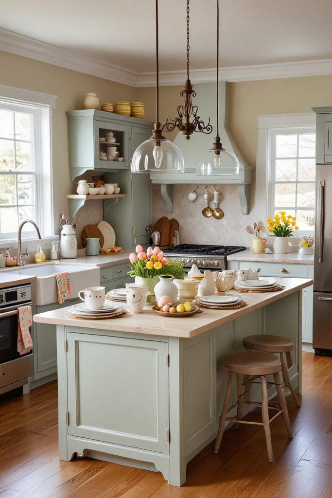 Chic And Bold: 65 Easter Kitchen Island Decor 2025 Inspirations