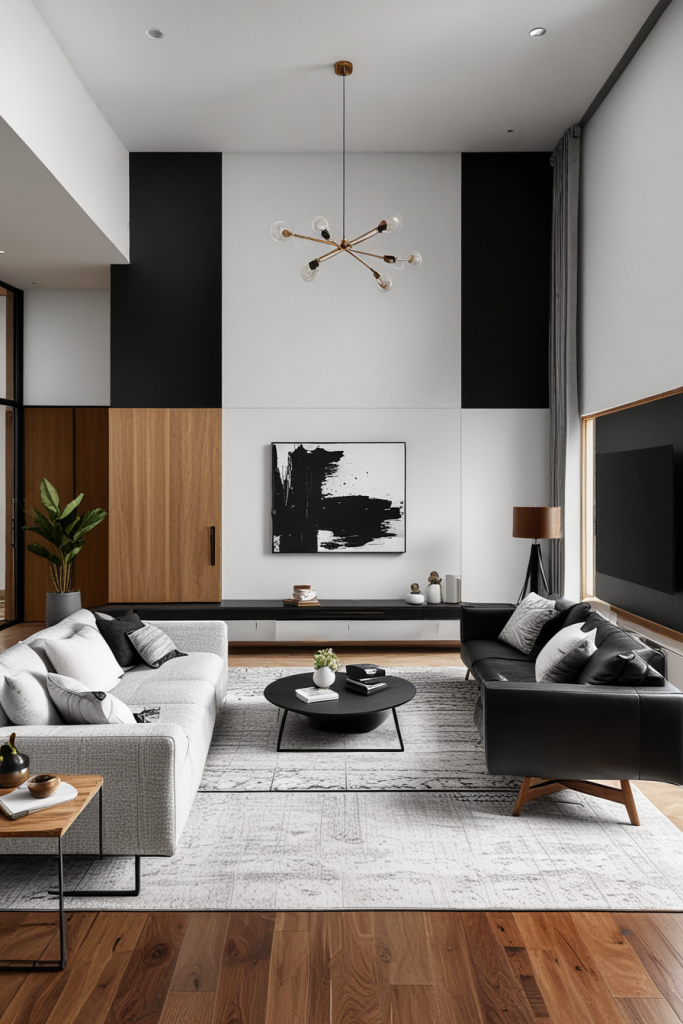 Bold Contrasts And Elegant Lines: 63 Inspiring Black And White Living Room Ideas