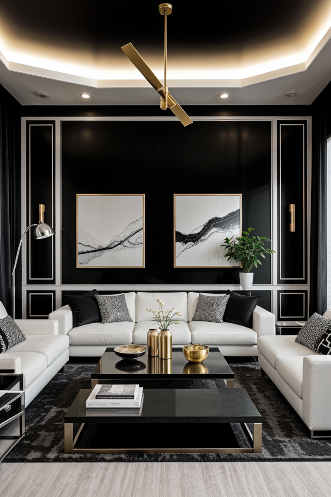 Bold Contrasts And Elegant Lines: 63 Inspiring Black And White Living Room Ideas