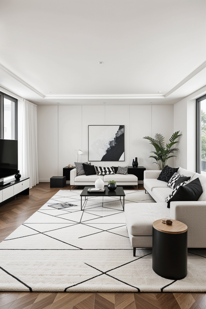 Bold Contrasts And Elegant Lines: 63 Inspiring Black And White Living Room Ideas