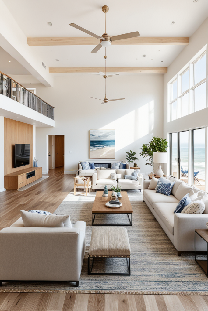 Sea Breeze Sophistication: 67 Modern Living Rooms In Coastal Style 2025