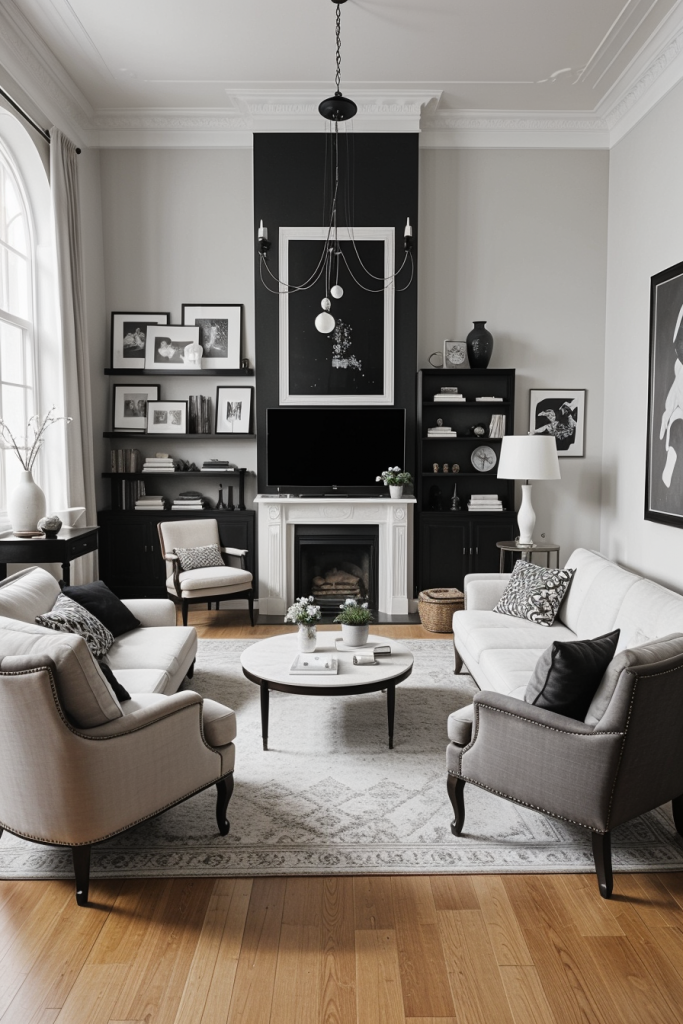 Bold Contrasts And Elegant Lines: 63 Inspiring Black And White Living Room Ideas