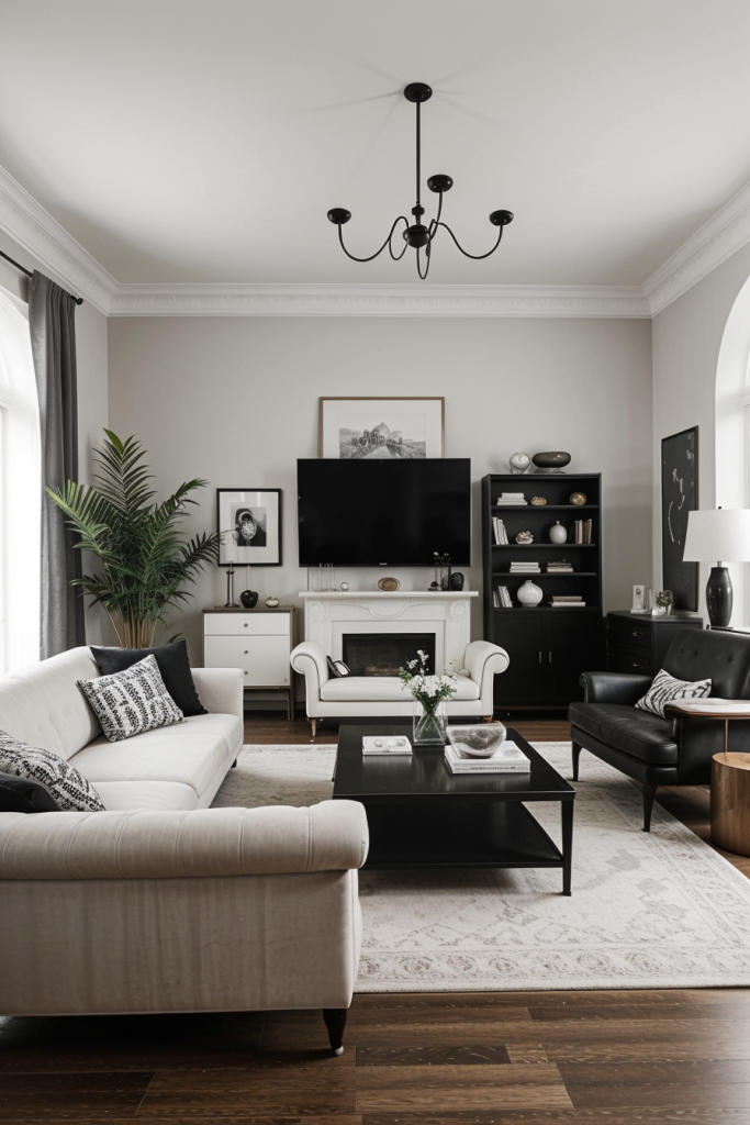 Bold Contrasts And Elegant Lines: 63 Inspiring Black And White Living Room Ideas