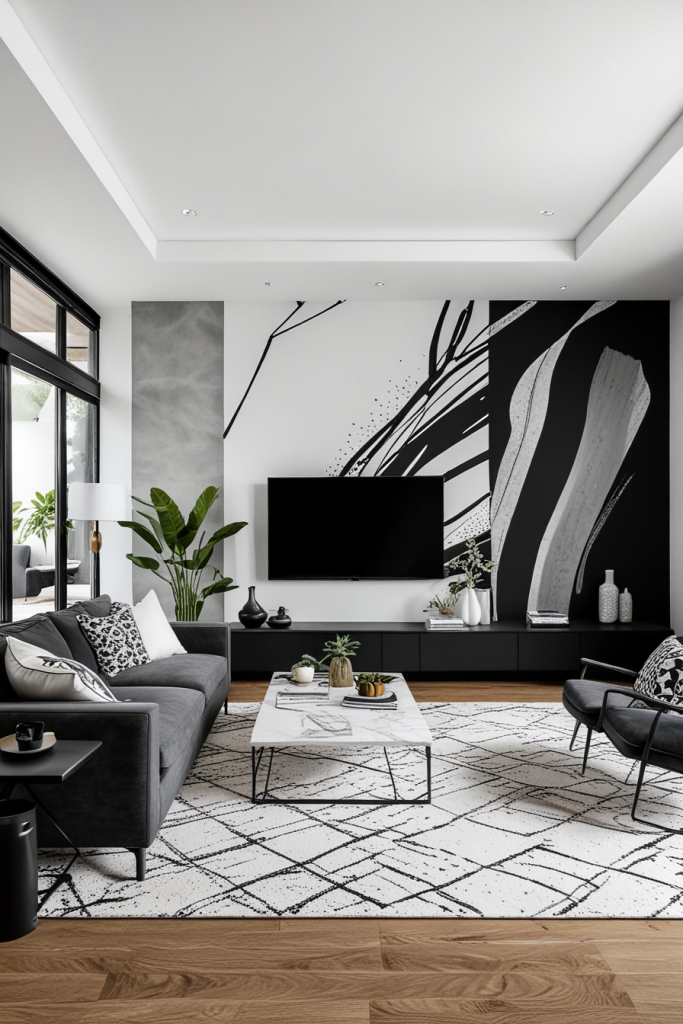 Bold Contrasts And Elegant Lines: 63 Inspiring Black And White Living Room Ideas