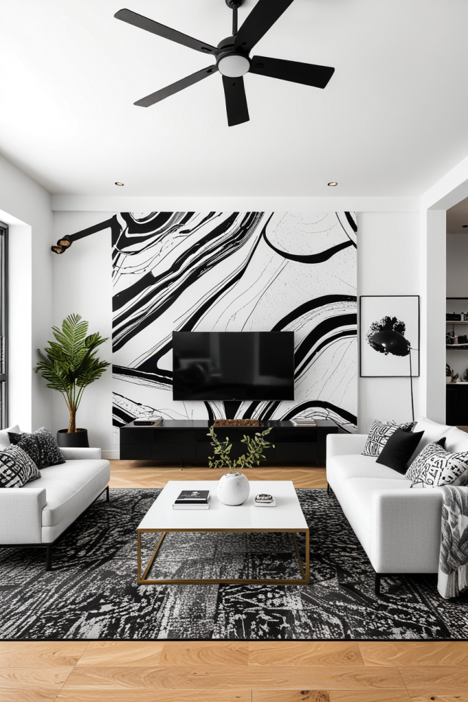 Bold Contrasts And Elegant Lines: 63 Inspiring Black And White Living Room Ideas