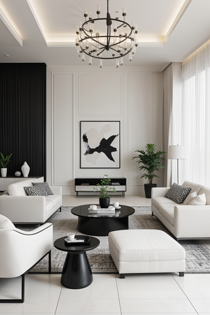 Bold Contrasts And Elegant Lines: 63 Inspiring Black And White Living Room Ideas