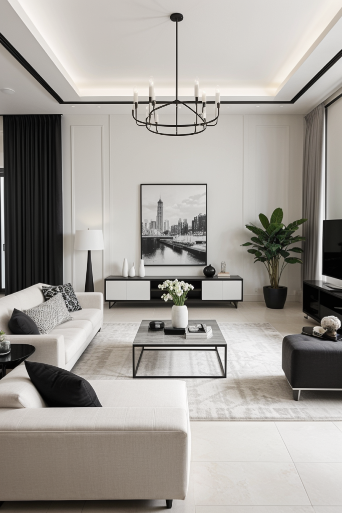 Bold Contrasts And Elegant Lines: 63 Inspiring Black And White Living Room Ideas