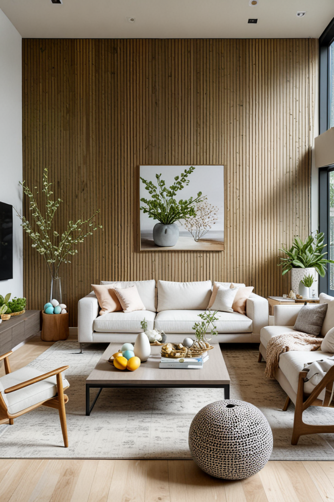 Chic And Unconventional: 69 Bold Easter Decor Ideas For Stylish Living Rooms