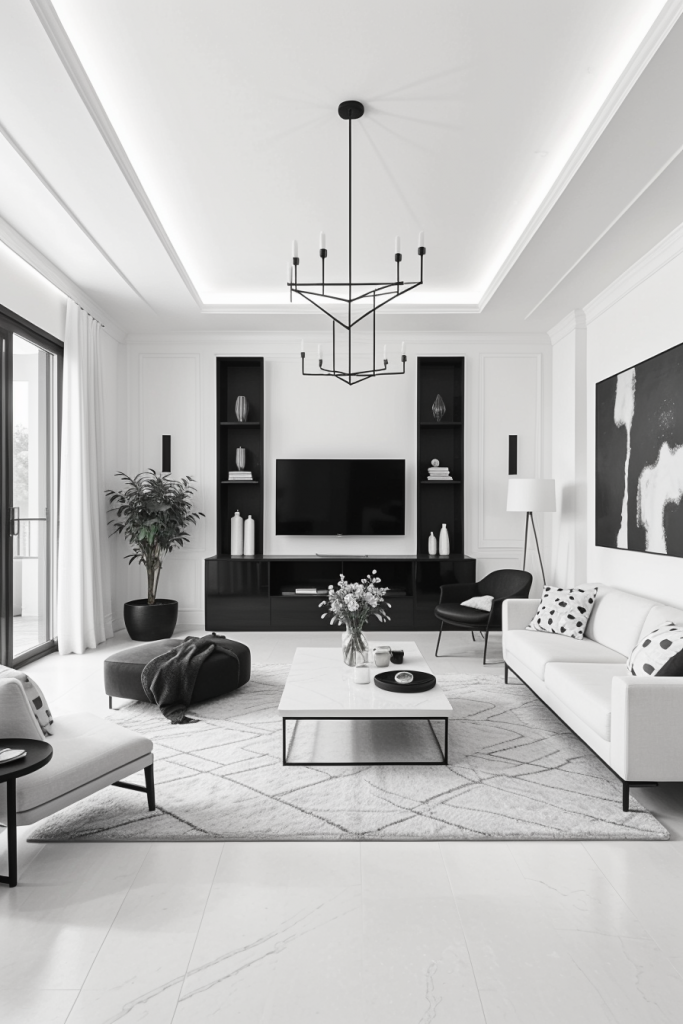 Bold Contrasts And Elegant Lines: 63 Inspiring Black And White Living Room Ideas