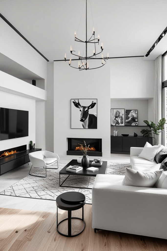 Bold Contrasts And Elegant Lines: 63 Inspiring Black And White Living Room Ideas