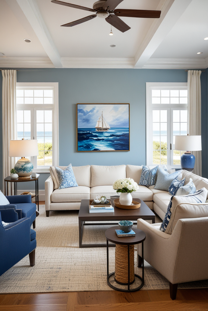 Sea Breeze Sophistication: 67 Modern Living Rooms In Coastal Style 2025