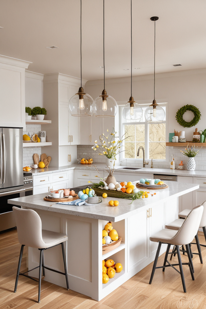 Chic And Bold: 65 Easter Kitchen Island Decor 2025 Inspirations