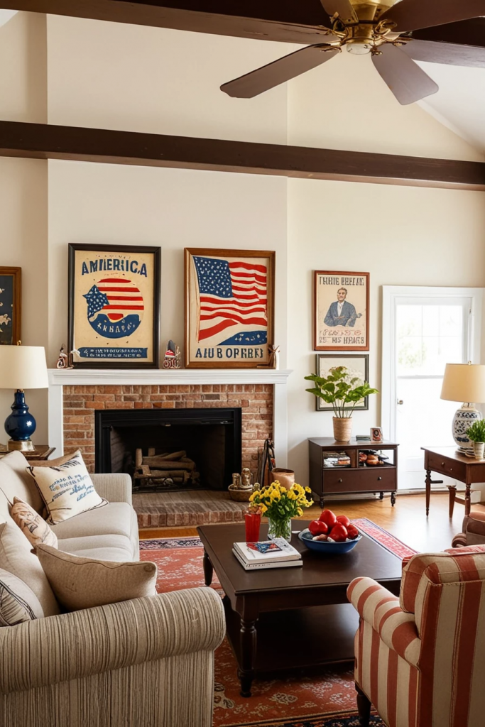 Living Loud in Liberty: 61 Unconventional Americana Decor Ideas for the 4th of July Living Room