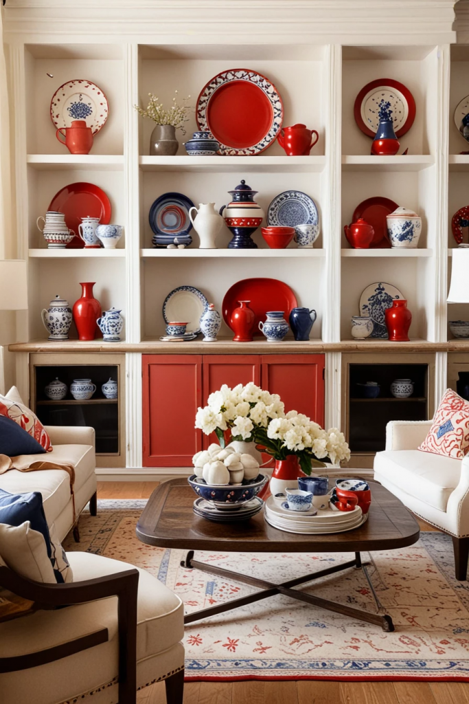 Patriotic Charm Meets Retro Comfort: 65 Vintage-Inspired 4th Of July Living Room Ideas