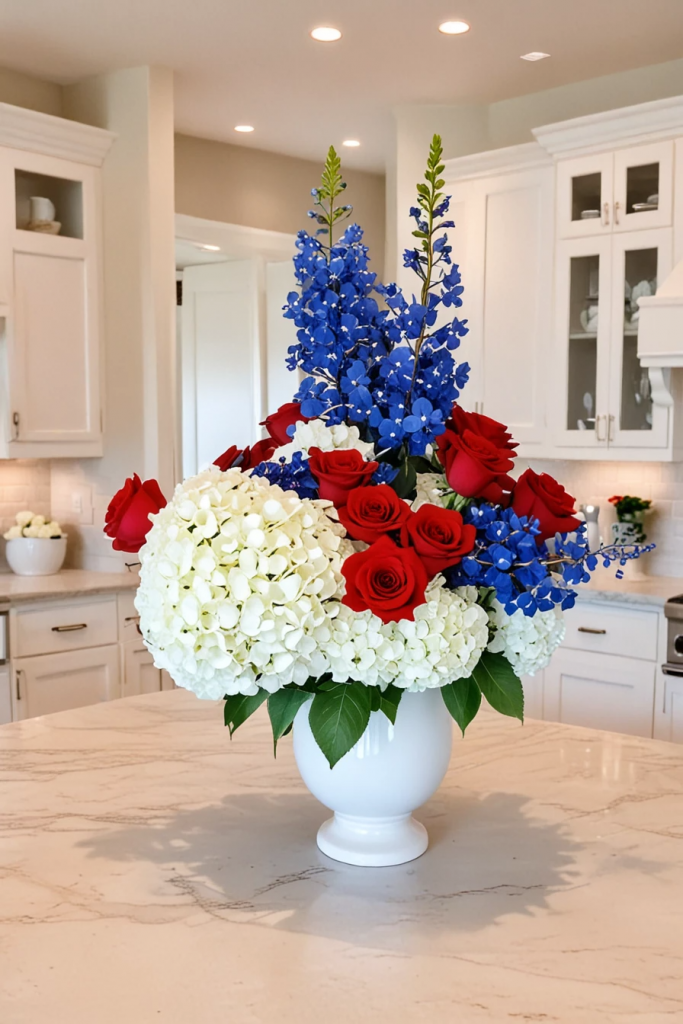 Fireworks At The Heart Of The Home: 63 Festive Kitchen Island Decorations For Independence Day