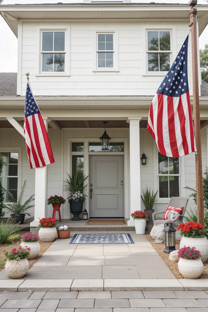 Patriotism With a Twist: 65 Unexpectedly Elegant 4th of July Farmhouse Exterior Inspirations