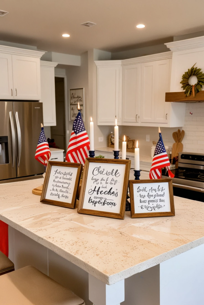 Fireworks At The Heart Of The Home: 63 Festive Kitchen Island Decorations For Independence Day