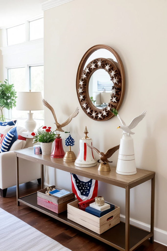 Patriotic Charm Meets Retro Comfort: 65 Vintage-Inspired 4th Of July Living Room Ideas