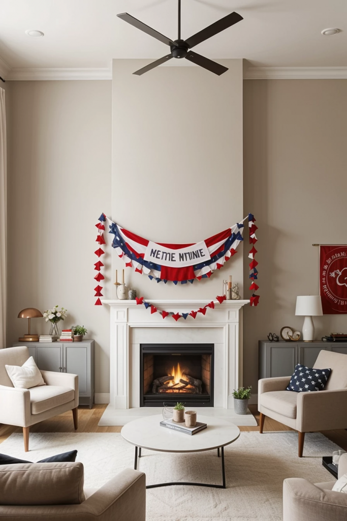 Patriotic Charm Meets Retro Comfort: 65 Vintage-Inspired 4th Of July Living Room Ideas
