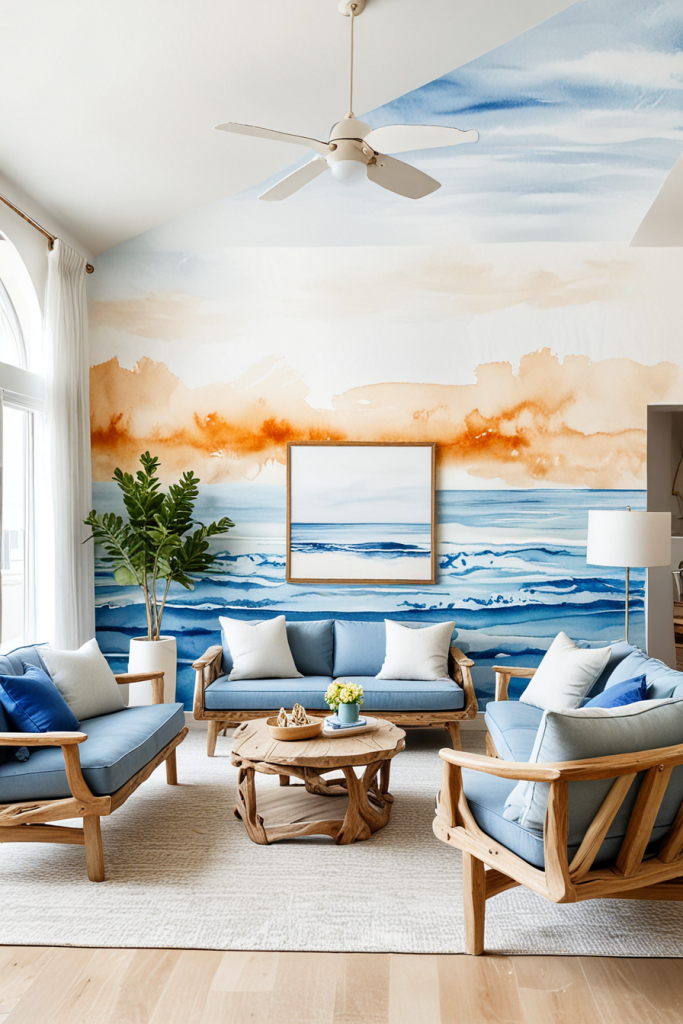 Wallpaper Wonders: 65 Summer Living Room Designs That Feel Like a Vacation