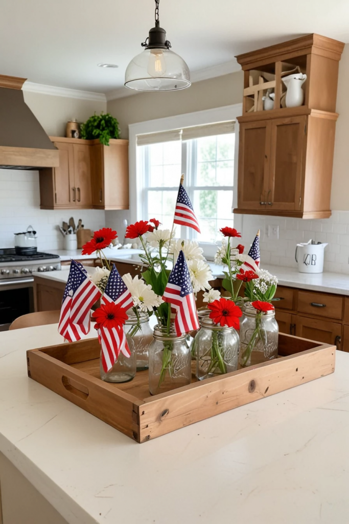 Fireworks At The Heart Of The Home: 63 Festive Kitchen Island Decorations For Independence Day