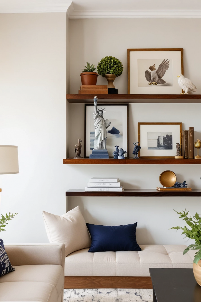 Patriotic Charm Meets Retro Comfort: 65 Vintage-Inspired 4th Of July Living Room Ideas