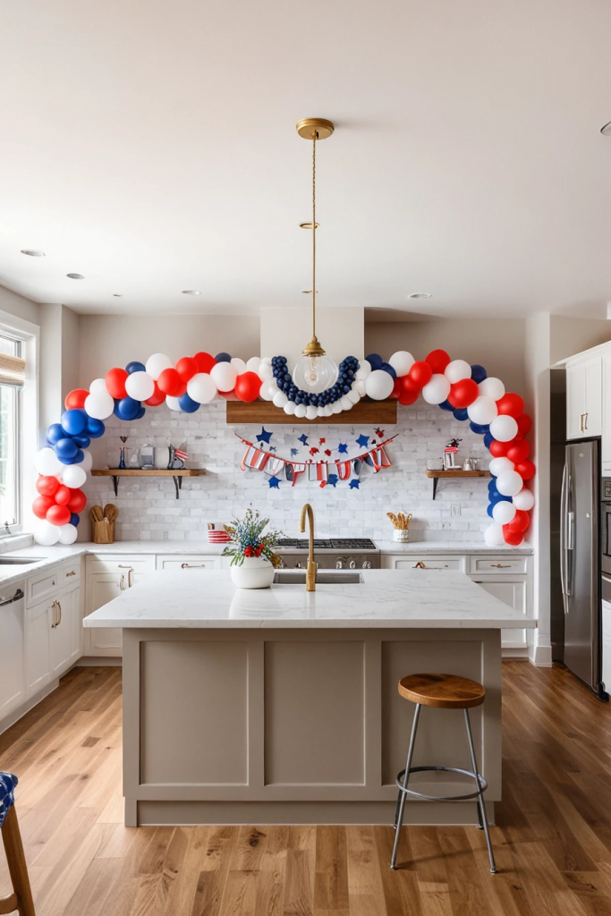 Fireworks At The Heart Of The Home: 63 Festive Kitchen Island Decorations For Independence Day