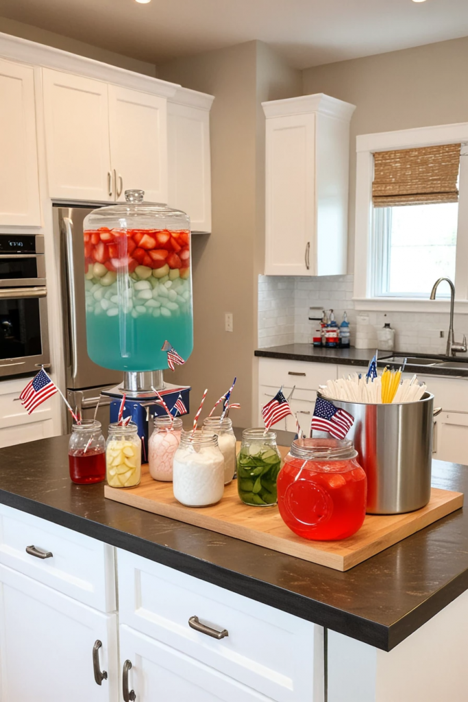 Fireworks At The Heart Of The Home: 63 Festive Kitchen Island Decorations For Independence Day