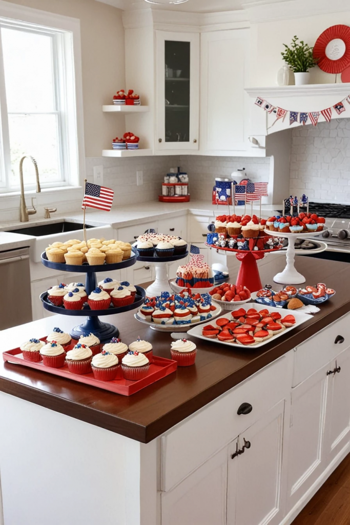 Fireworks At The Heart Of The Home: 63 Festive Kitchen Island Decorations For Independence Day