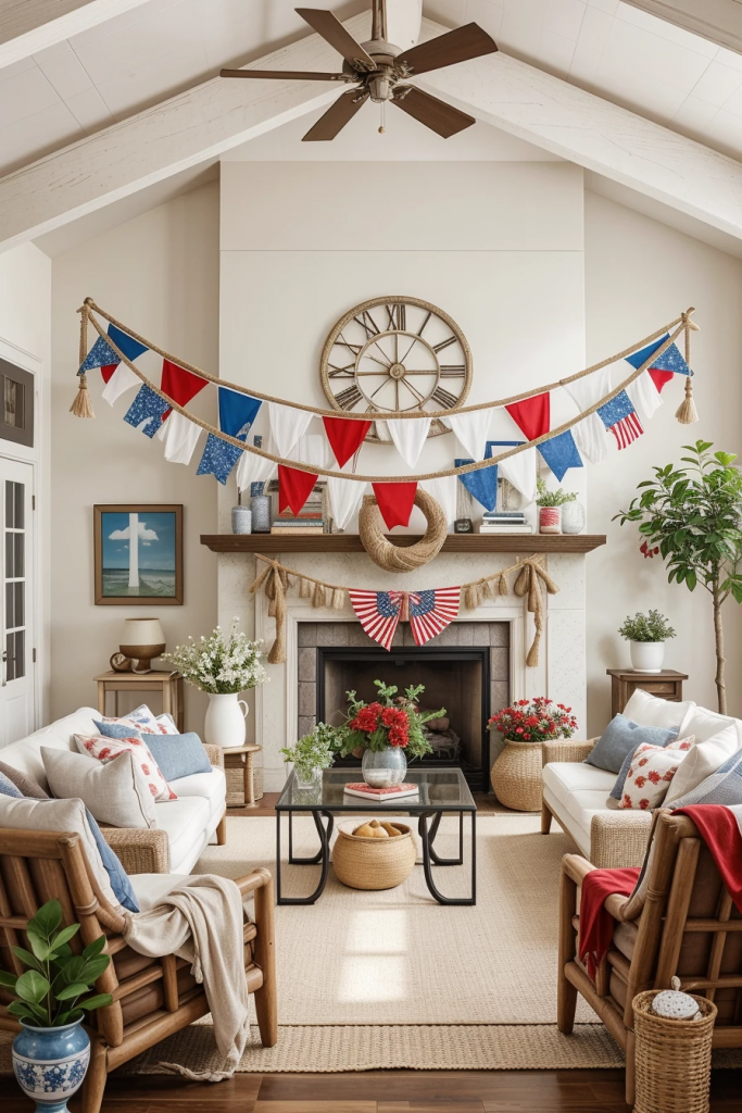 Red, White, And Beachy: 63 Breezy Coastal Living Rooms Decked For The Fourth