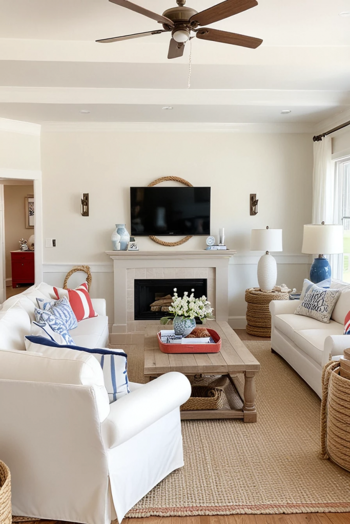 Living Loud in Liberty: 61 Unconventional Americana Decor Ideas for the 4th of July Living Room