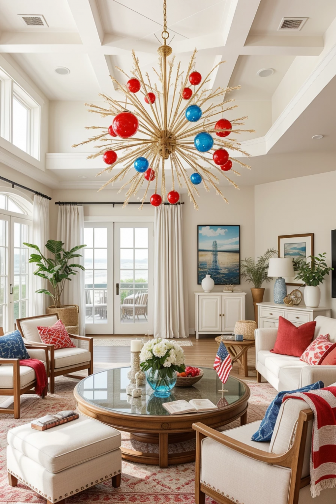 Red, White, And Beachy: 63 Breezy Coastal Living Rooms Decked For The Fourth