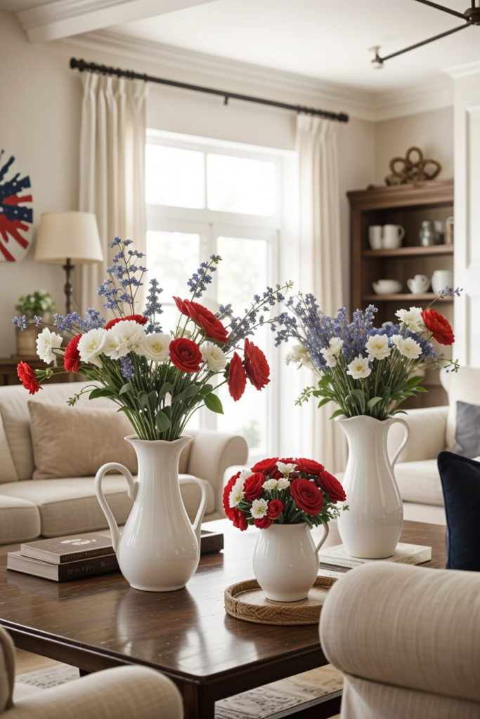 Patriotic Charm Meets Retro Comfort: 65 Vintage-Inspired 4th Of July Living Room Ideas